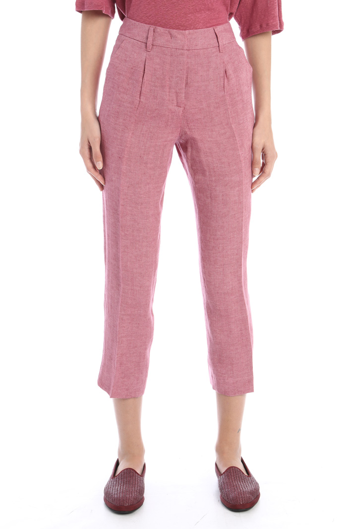 Pantaloni in canvas di lino Fashion Market