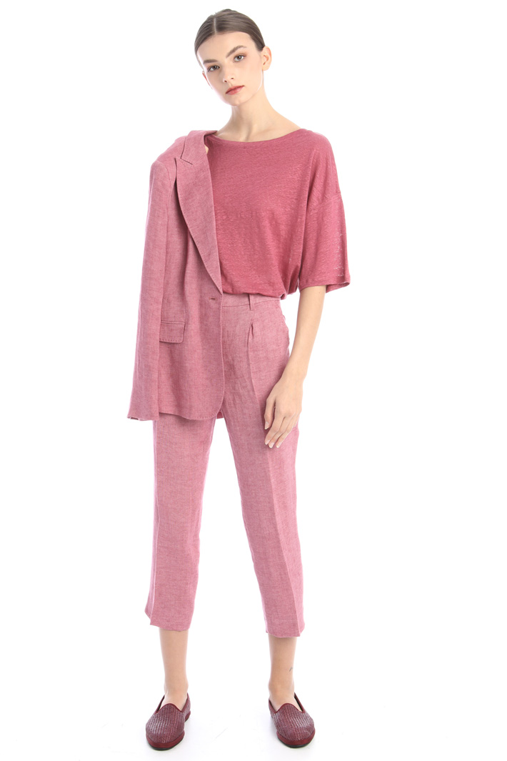 Pantaloni in canvas di lino Fashion Market