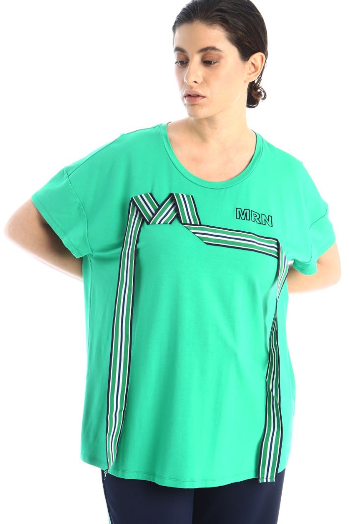 T-shirt in jersey con nastri Fashion Market T-shirt in jersey con nastri Fashion Market