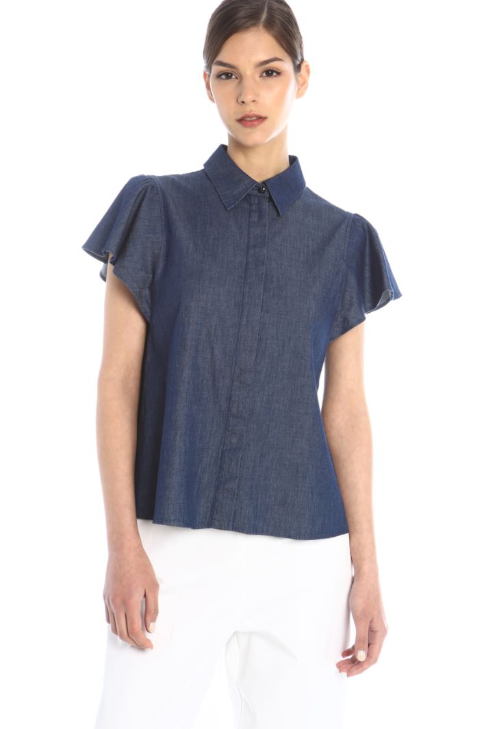 Casacca in denim con volant Fashion Market Casacca in denim con volant Fashion Market