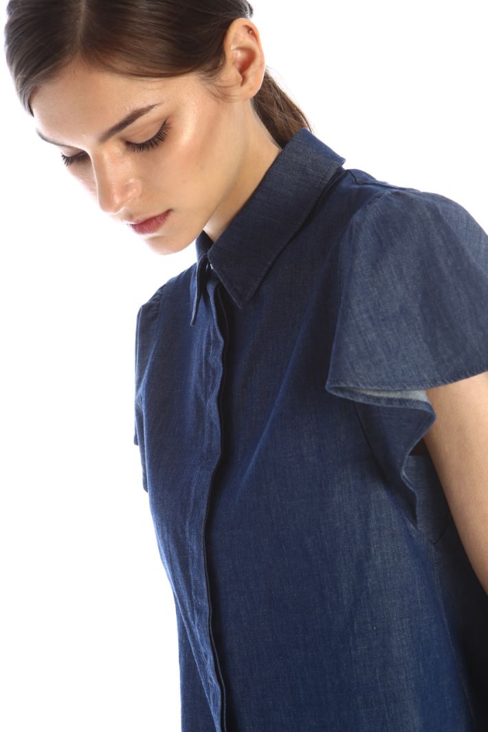 Casacca in denim con volant Fashion Market Casacca in denim con volant Fashion Market