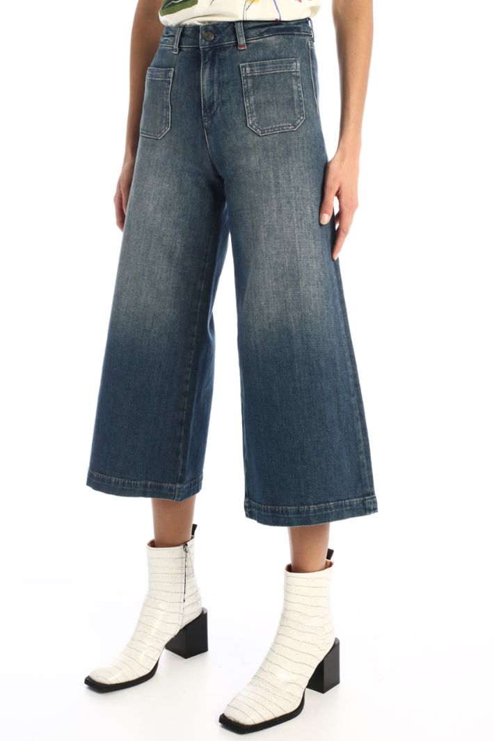 Jeans cropped in denim Fashion Market