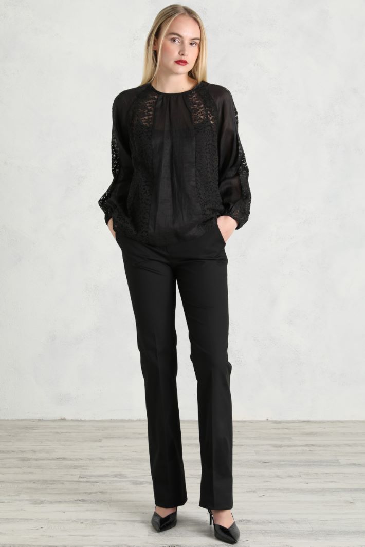 Blusa in tela e pizzo Fashion Market