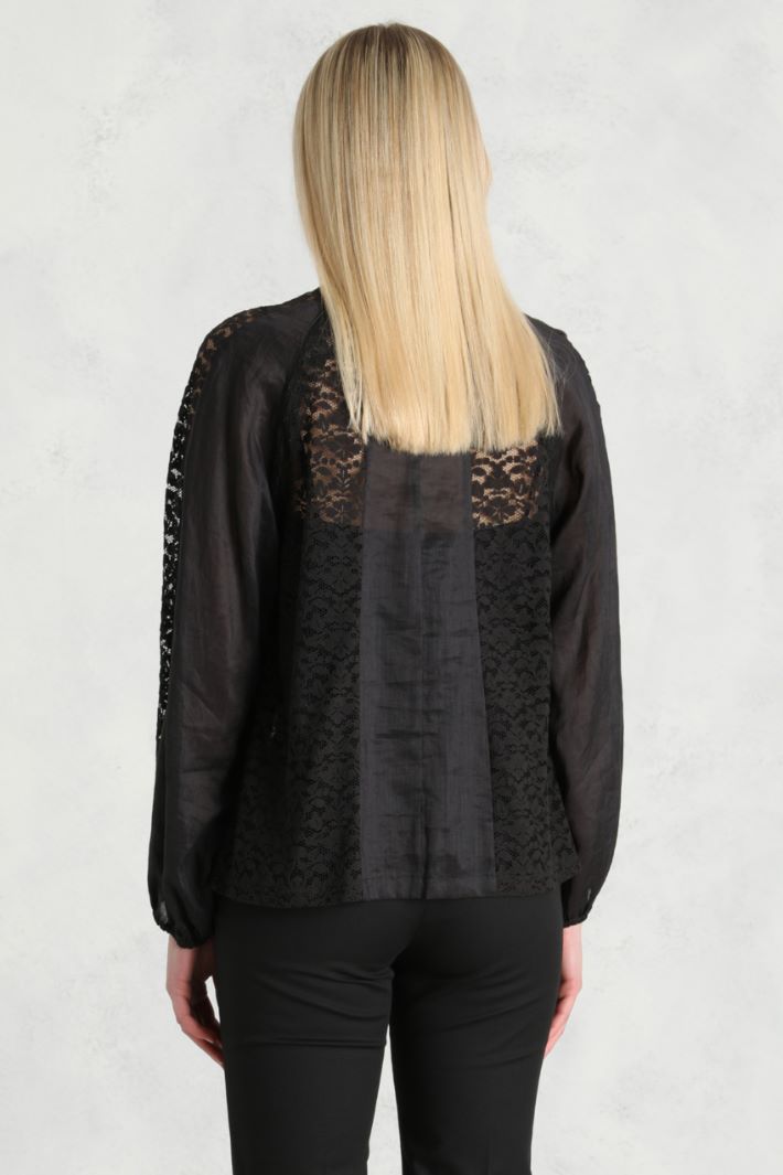 Blusa in tela e pizzo Fashion Market