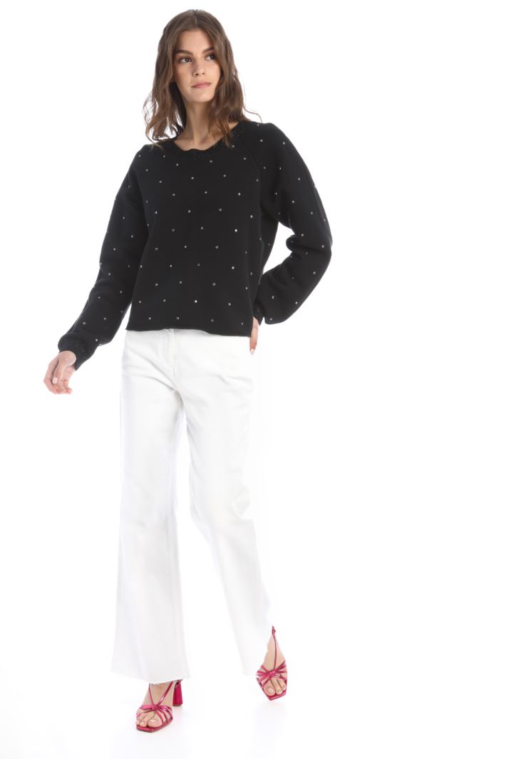 Felpa boxy con micro-borchie Fashion Market