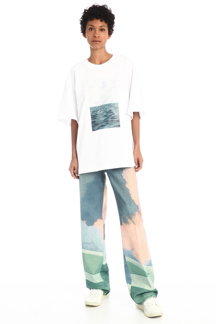 Pantaloni in bull di cotone Fashion Market