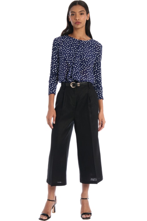 Pantaloni cropped in lino Fashion Market