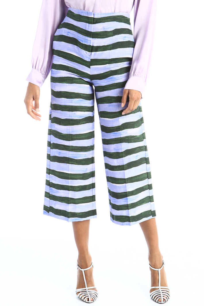 Pantaloni cropped stampati Fashion Market