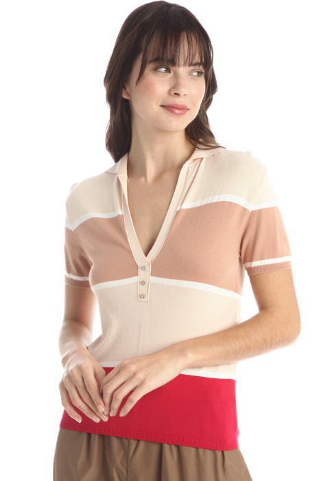 Polo con bottoni gioiello Fashion Market