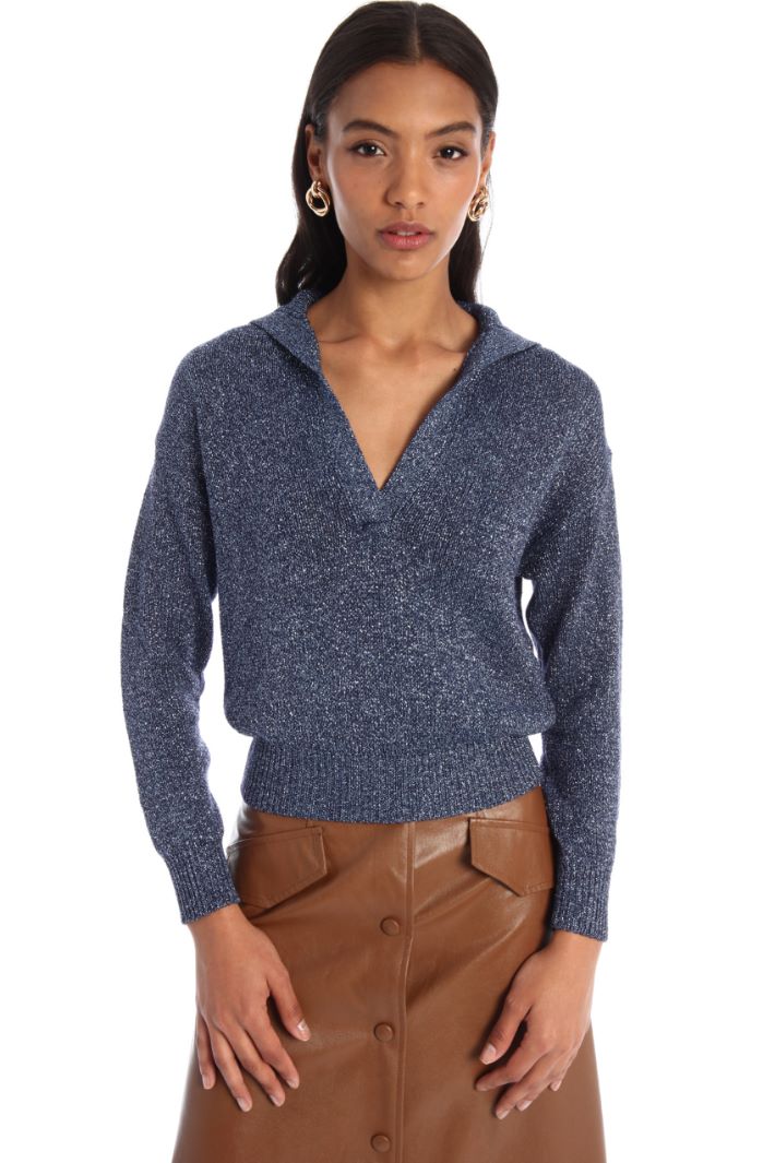 Maglia stile polo lamé Fashion Market Maglia stile polo lamé Fashion Market