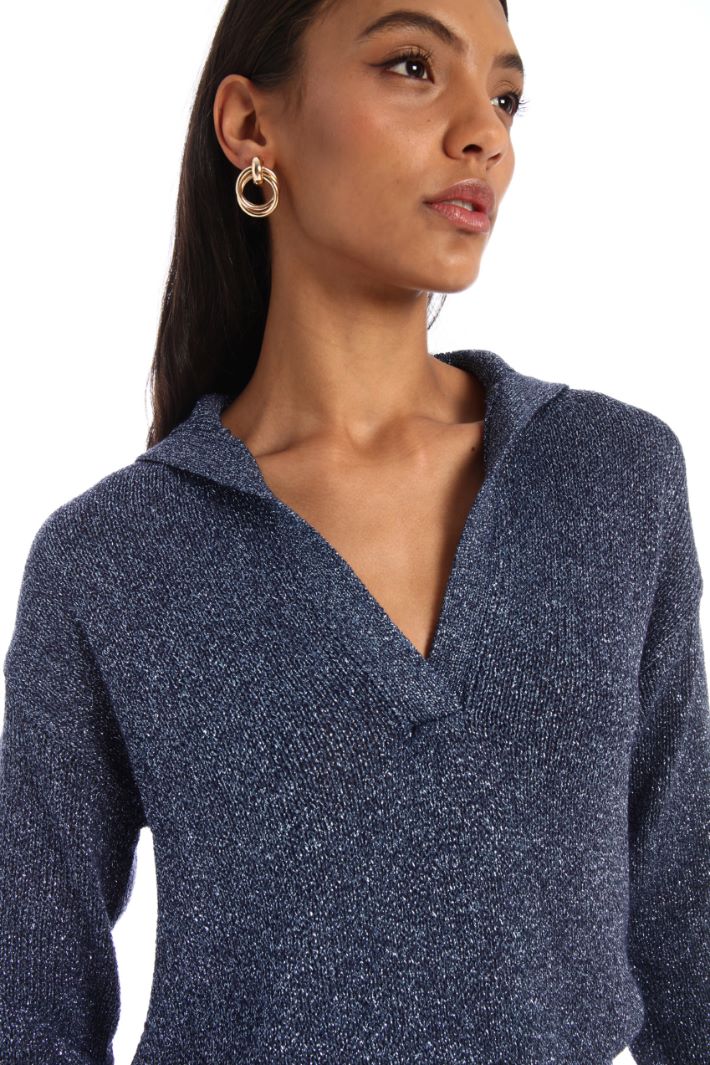 Maglia stile polo lamé Fashion Market Maglia stile polo lamé Fashion Market