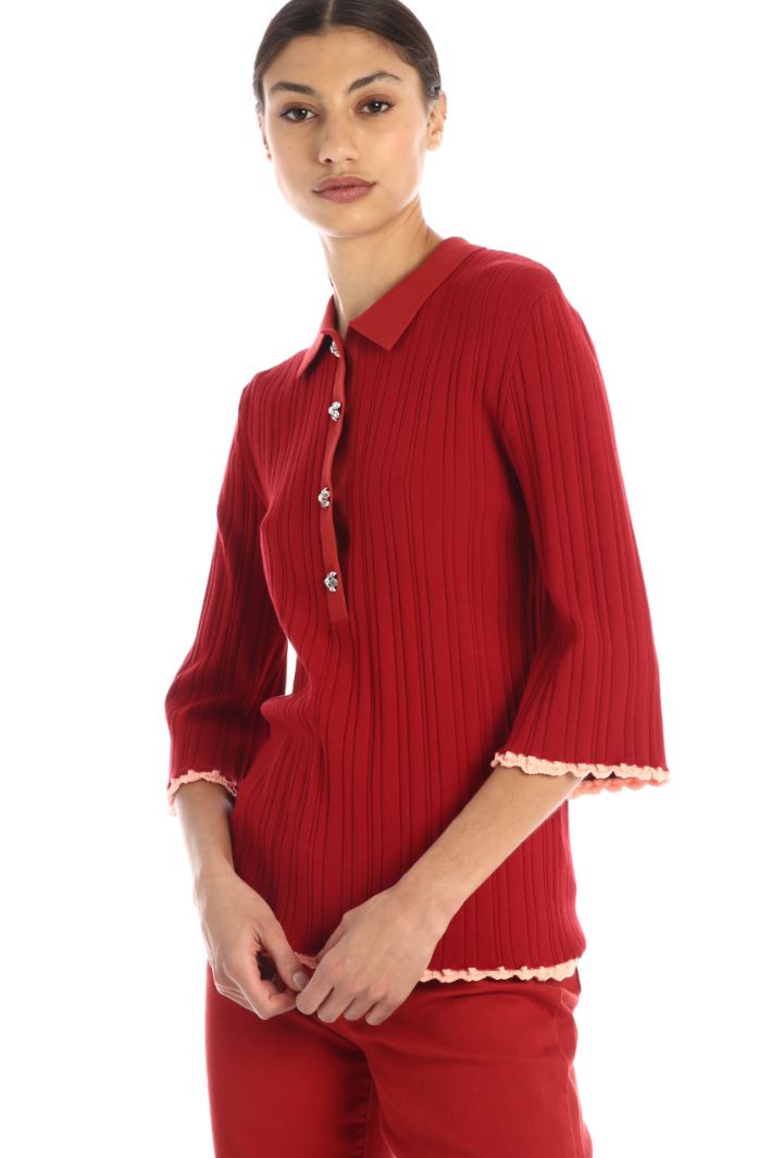 Polo in maglia tinto filo Fashion Market