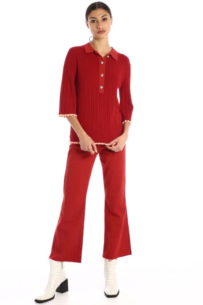 Polo in maglia tinto filo Fashion Market