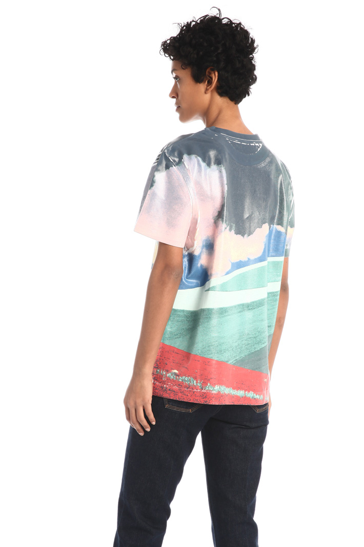 T-shirt in cotone con stampa Fashion Market