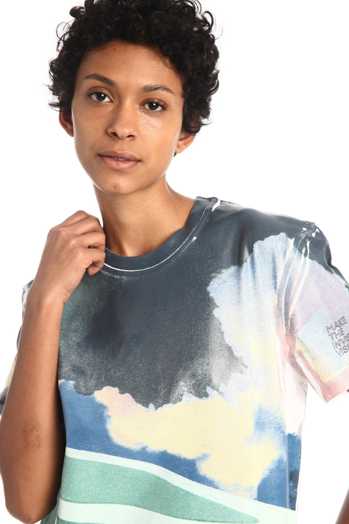 T-shirt in cotone con stampa Fashion Market