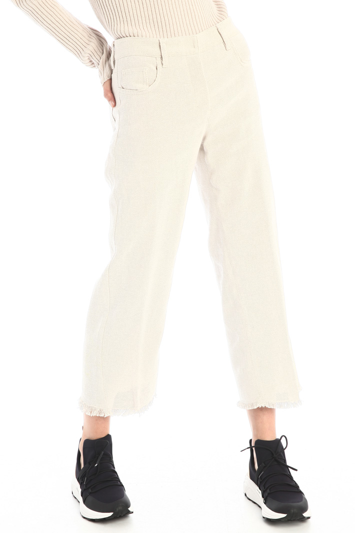 Pantaloni in stuoia di lino Fashion Market