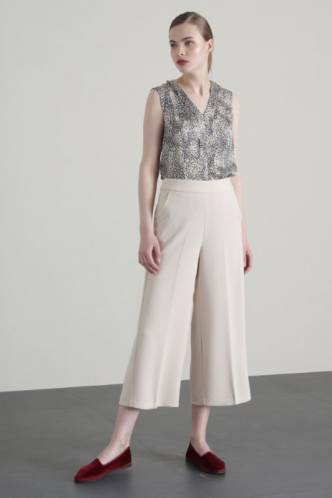 Pantaloni cropped in cady Fashion Market