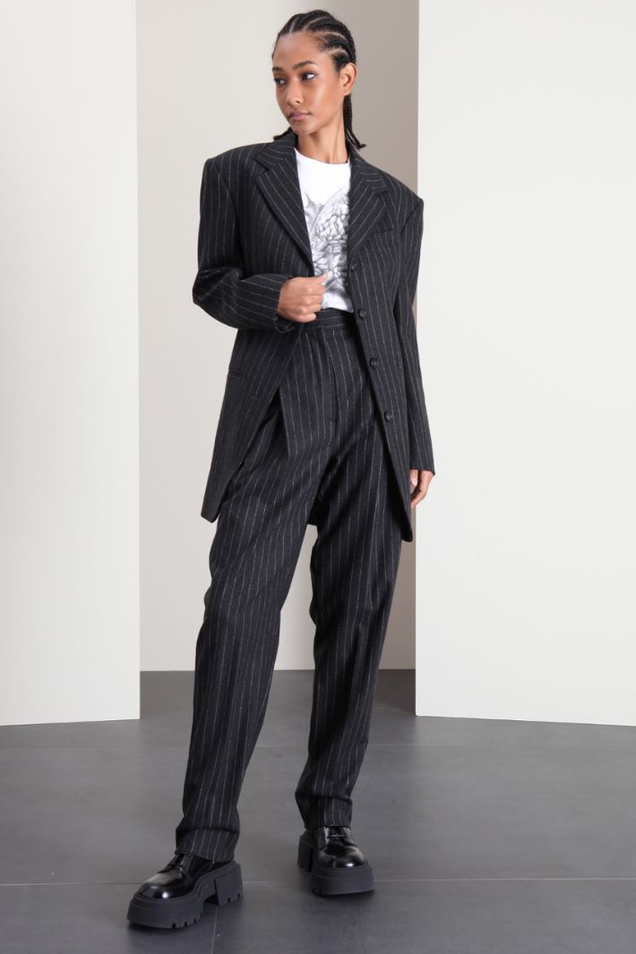 Blazer gessato in flanella Fashion Market