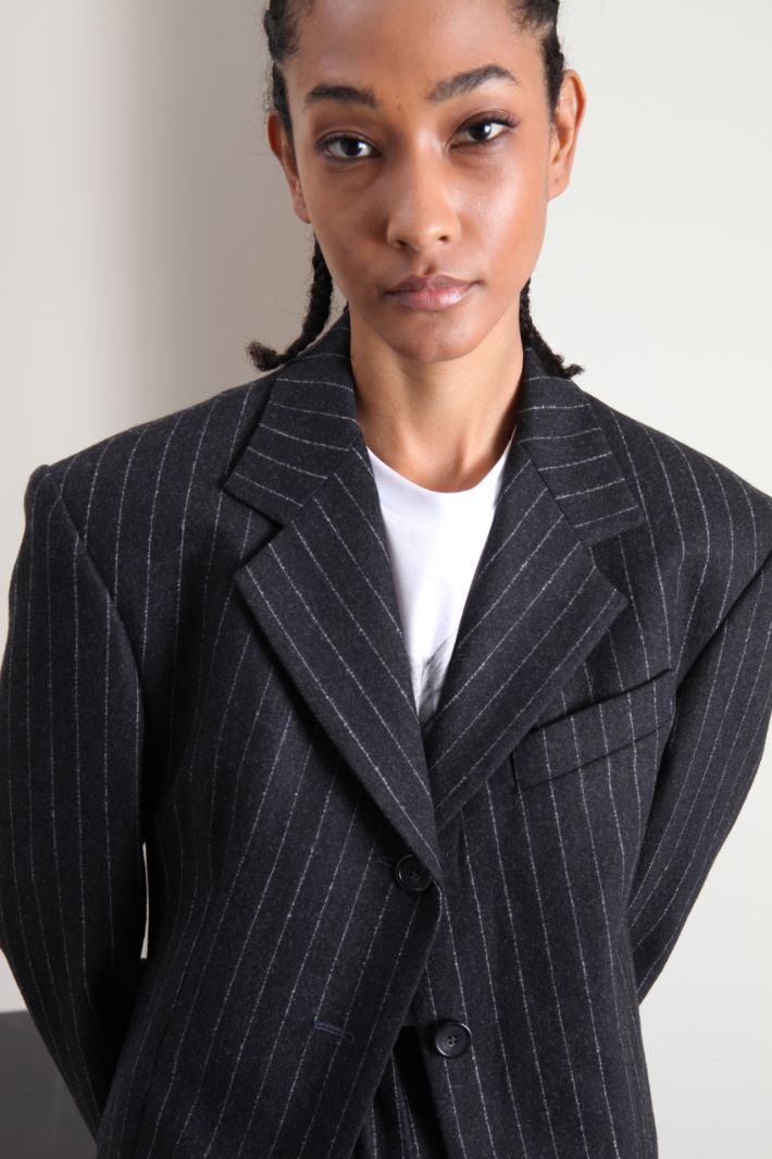 Blazer gessato in flanella Fashion Market