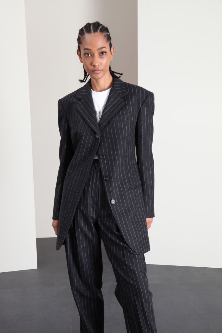 Blazer gessato in flanella Fashion Market