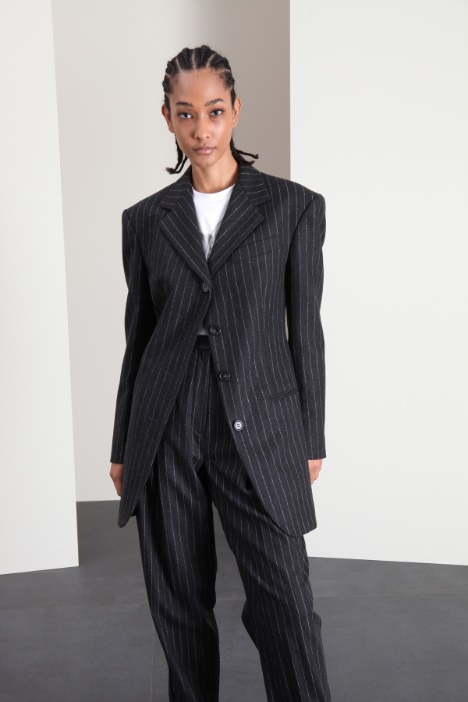 Blazer gessato in flanella Fashion Market