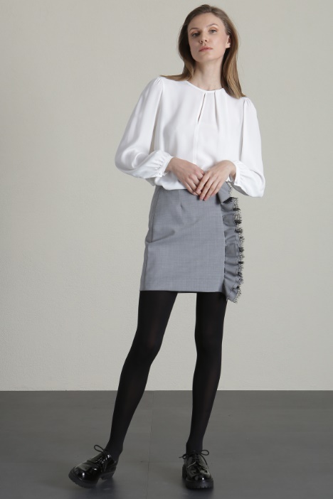 Minigonna con ruches in pizzo Fashion Market