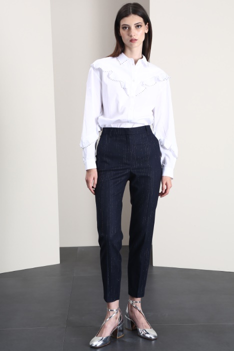 Pantaloni in viscosa e lana Fashion Market