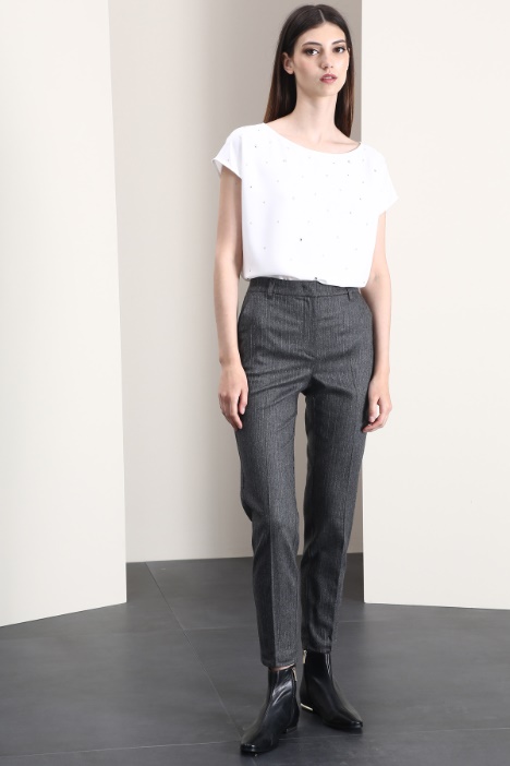 Pantaloni in viscosa e lana Fashion Market