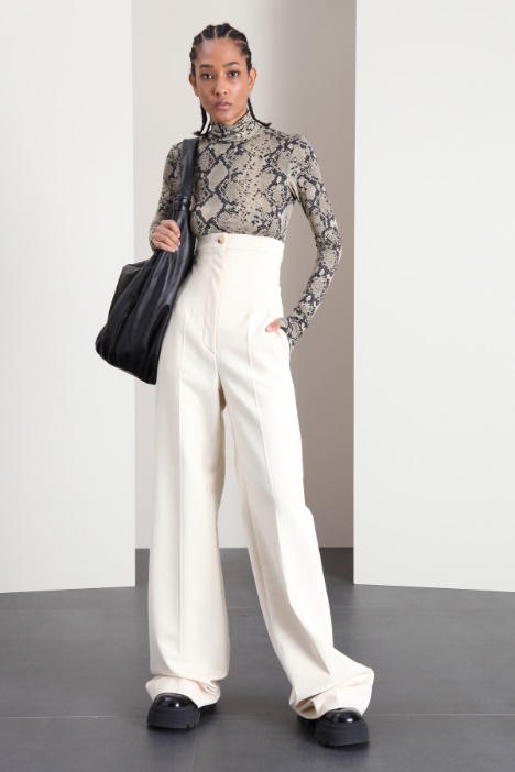 Pantaloni a vita alta in tela Fashion Market