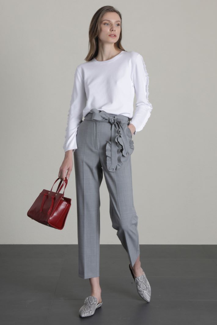 Pantaloni in tela di lana Fashion Market