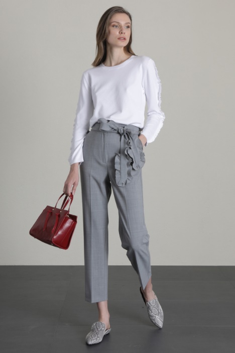 Pantaloni in tela di lana Fashion Market