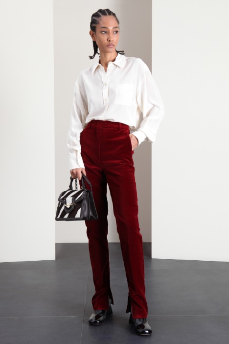 Pantaloni slim in velluto Fashion Market