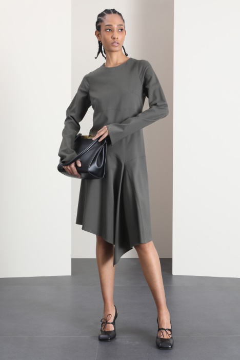 Abito con drappeggio in lana Fashion Market