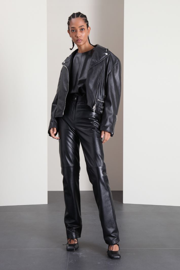 Pantaloni dritti in nappa Fashion Market Pantaloni dritti in nappa Fashion Market