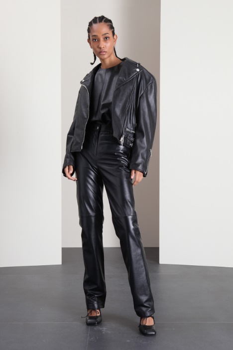 Pantaloni dritti in nappa Fashion Market