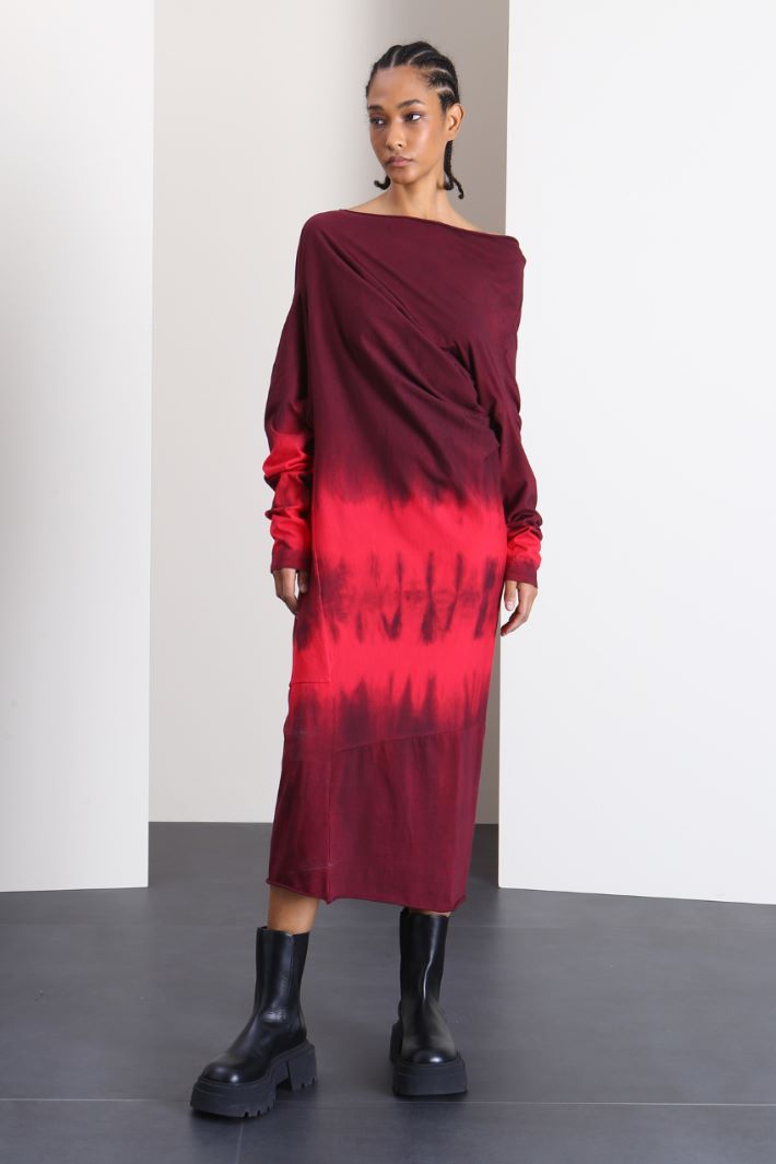 Abito tye-dye con drappeggio Fashion Market
