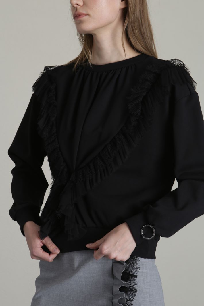 Felpa con rouches Fashion Market Felpa con rouches Fashion Market