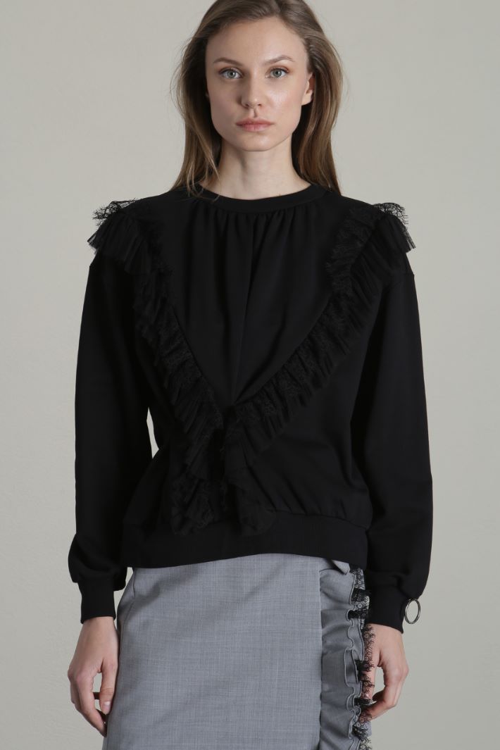 Felpa con rouches Fashion Market Felpa con rouches Fashion Market