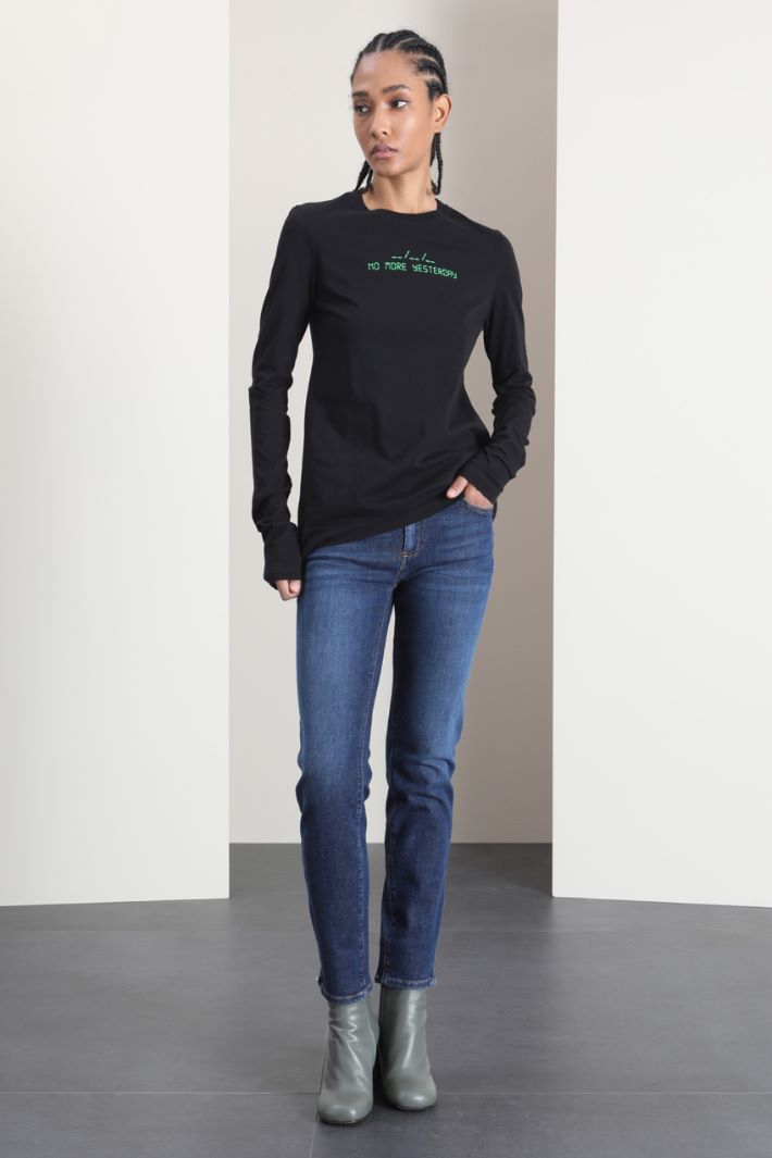 T-shirt in jersey con stampa Fashion Market T-shirt in jersey con stampa Fashion Market