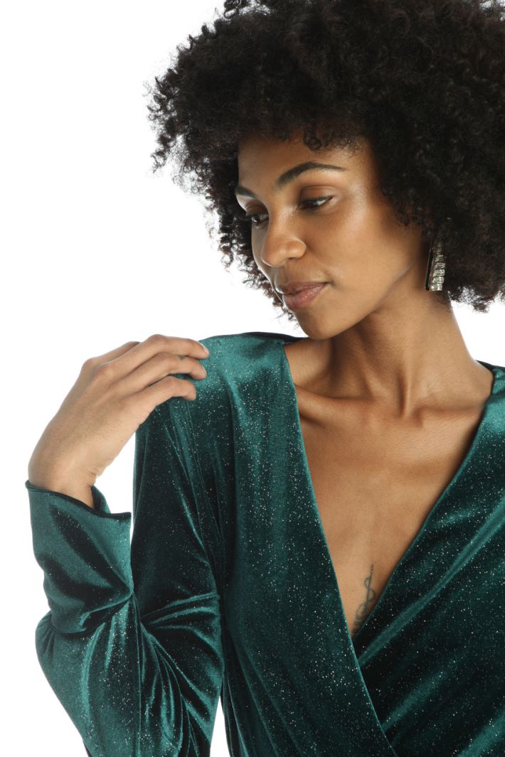 Abito corto in jersey velluto Fashion Market