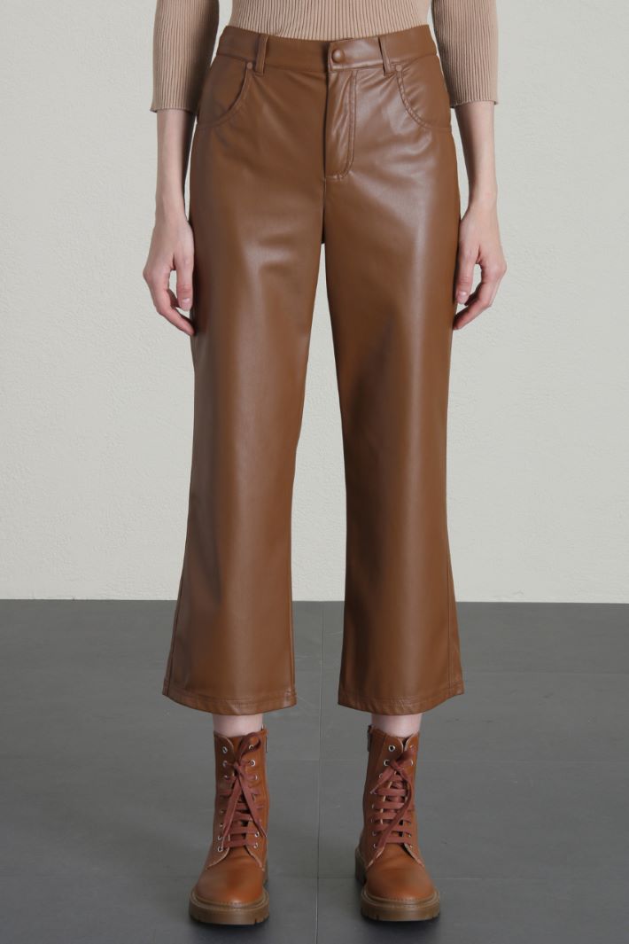 Pantaloni flare effetto pelle Fashion Market