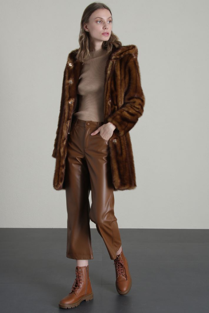 Pantaloni flare effetto pelle Fashion Market