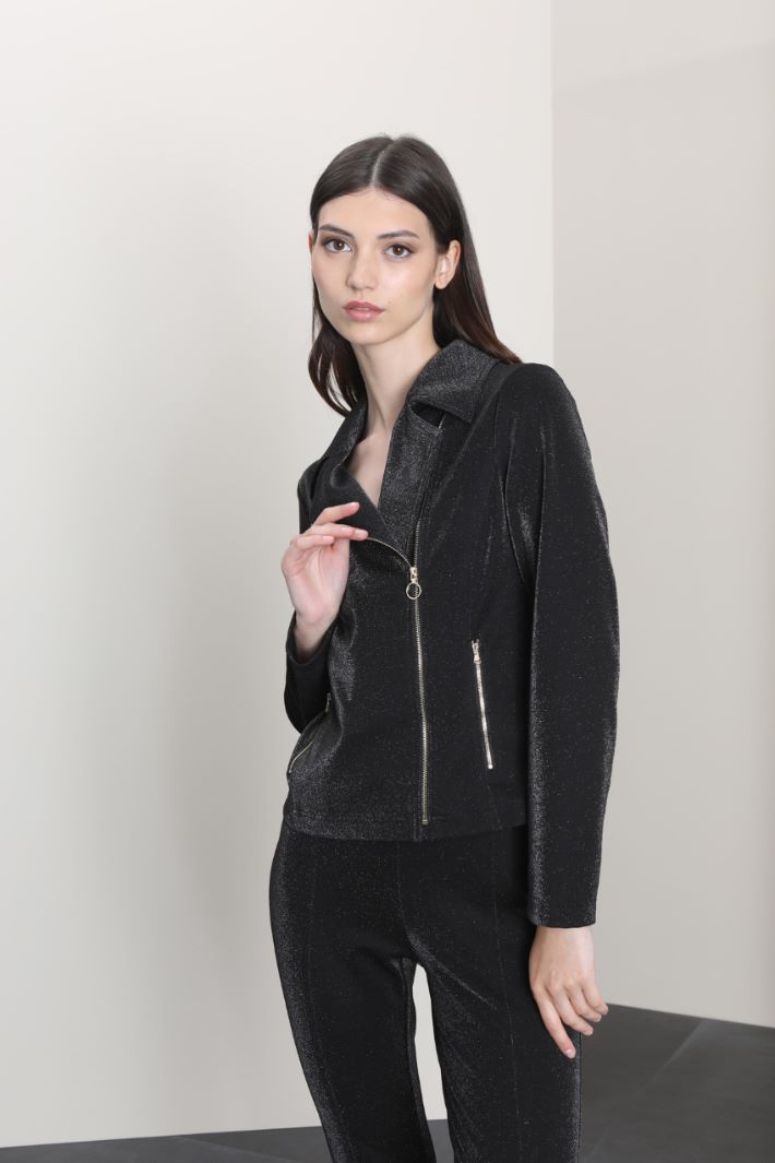 Giacca stile chiodo lamè Fashion Market Giacca stile chiodo lamè Fashion Market