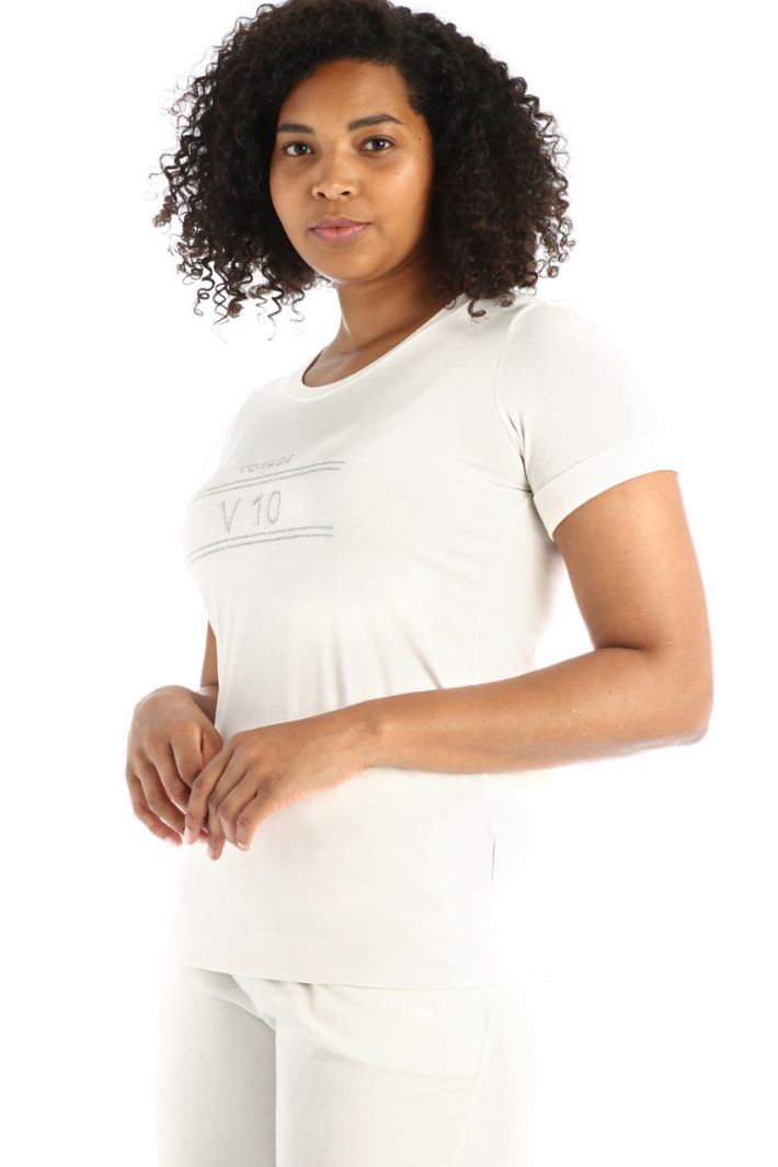 T-shirt in jersey con ricamo Fashion Market