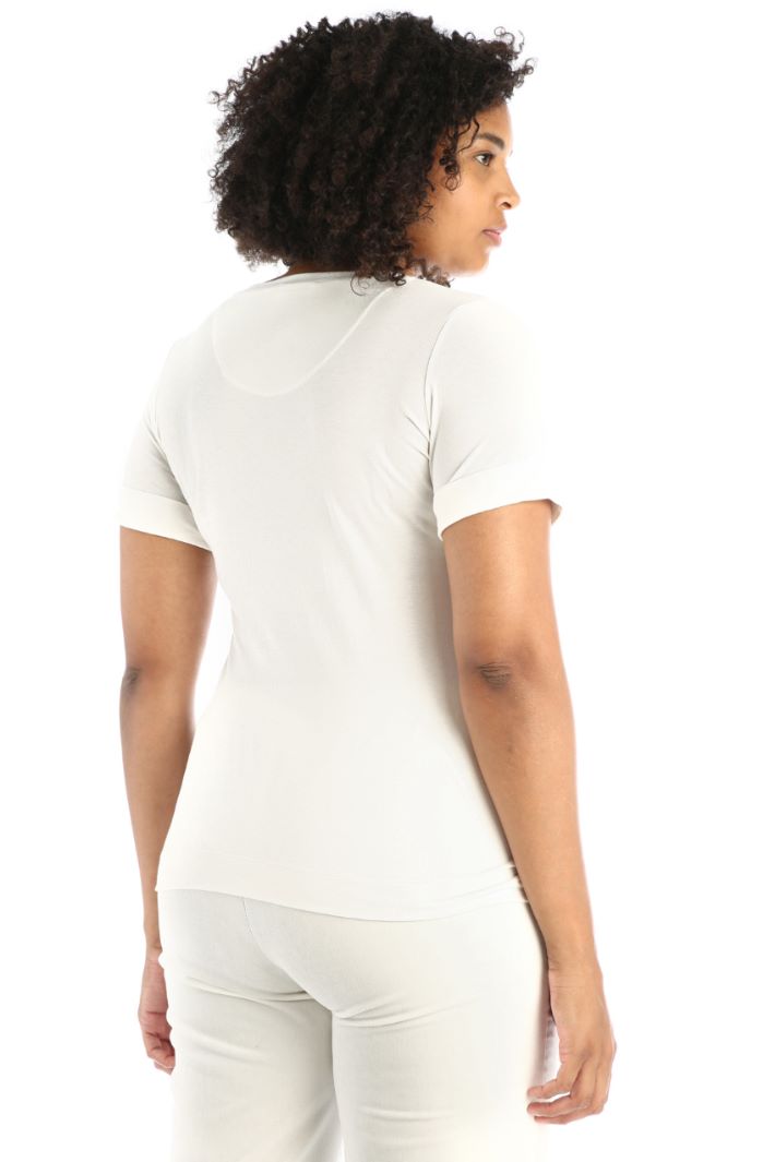 T-shirt in jersey con ricamo Fashion Market
