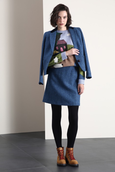 Minigonna ad A in lana Fashion Market