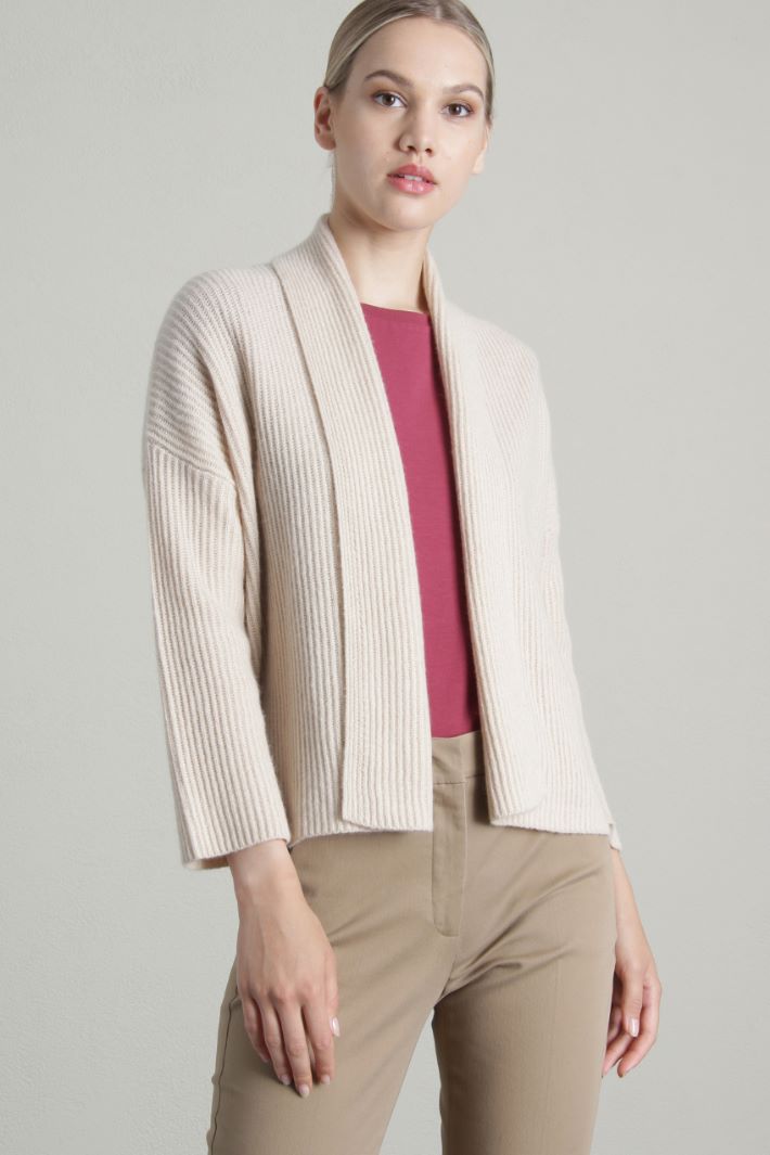 Cardigan in cashmere a coste Fashion Market Cardigan in cashmere a coste Fashion Market