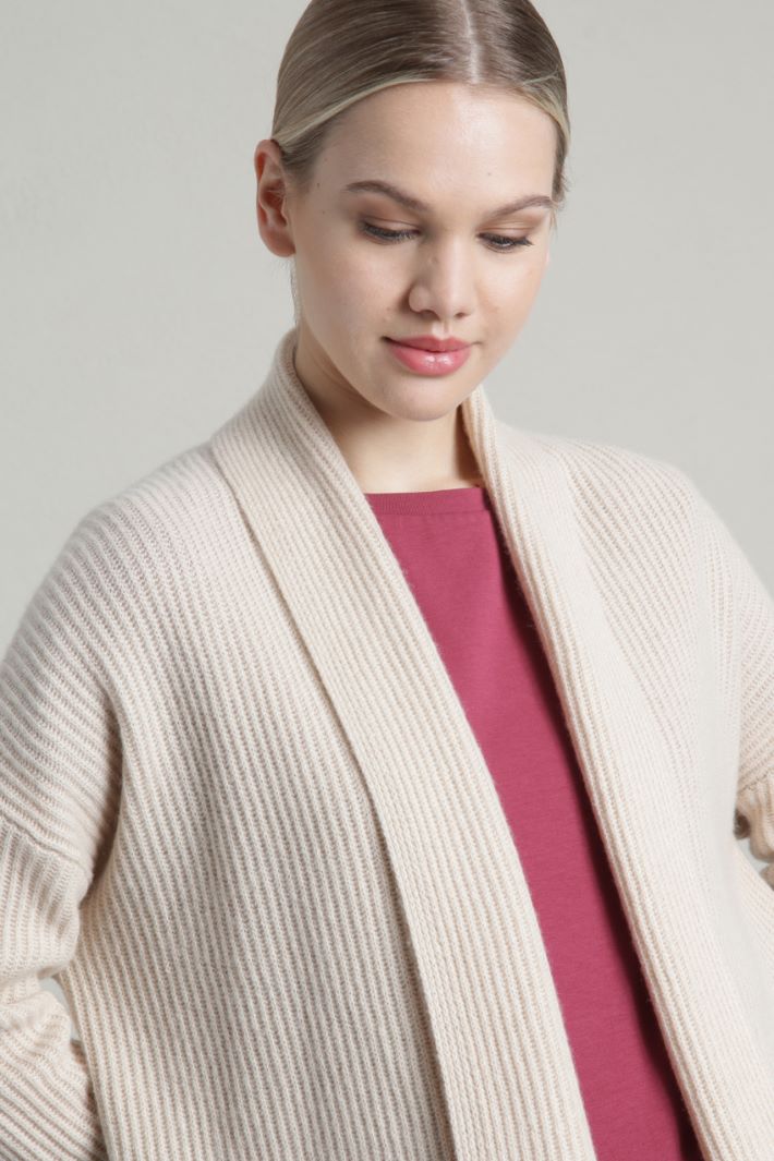 Cardigan in cashmere a coste Fashion Market Cardigan in cashmere a coste Fashion Market