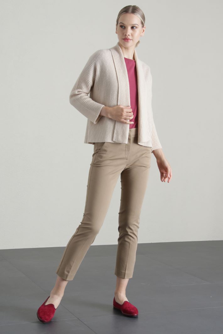 Cardigan in cashmere a coste Fashion Market Cardigan in cashmere a coste Fashion Market