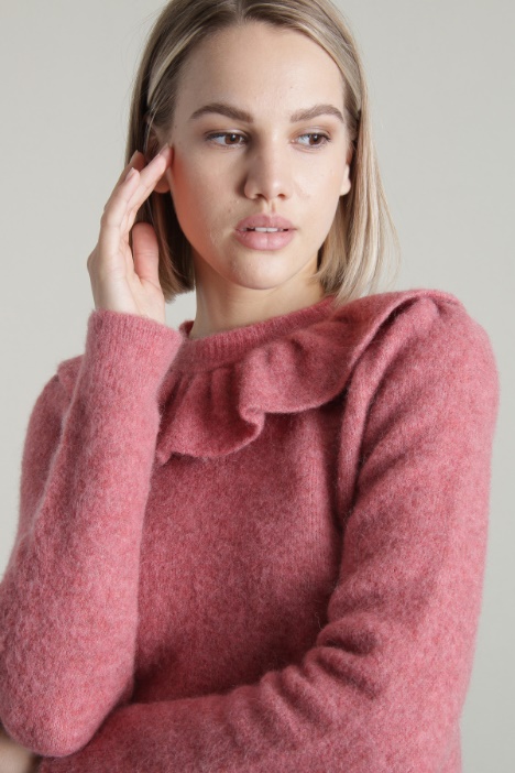 Maglia in alpaca con volant Fashion Market